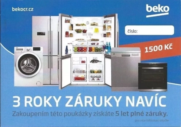 Kupón na prodloužení záruky Beko - 3 roky