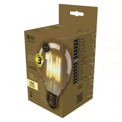 EMOS LED žárovka Vintage G95 / E27 / 4 W (40 W) / 470 lm / teplá bílá