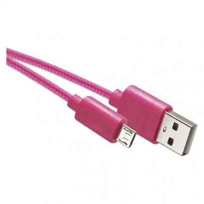 EMOS Nabíjecí a datový kabel USB-A 2.0 / micro USB-B 2.0, 1 m, růžový