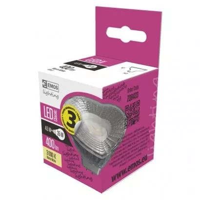 EMOS LED žárovka Classic MR16 / GU5,3 / 4,5 W (28 W) / 380 lm / teplá bílá