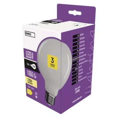 EMOS LED žárovka Filament Globe / E27 / 7,8 W (75 W) / 1 055 lm / teplá bílá