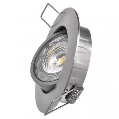 EMOS LED bodové svítidlo SIMMI stříbrné, kruh 5W teplá bílá