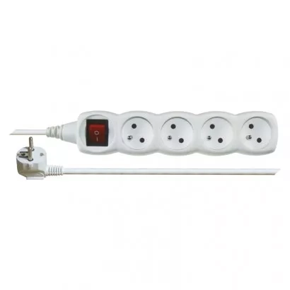 EMOS Prodlužovací kabel 7 m / 4 zásuvky / s vypínačem / bílý / PVC / 1 mm2